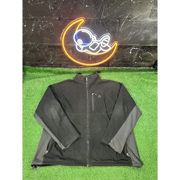 Nike ACG Fleece Black/Gray Therma Full Zip Up Mens Jacket Size XXL - Picture 1 of 8